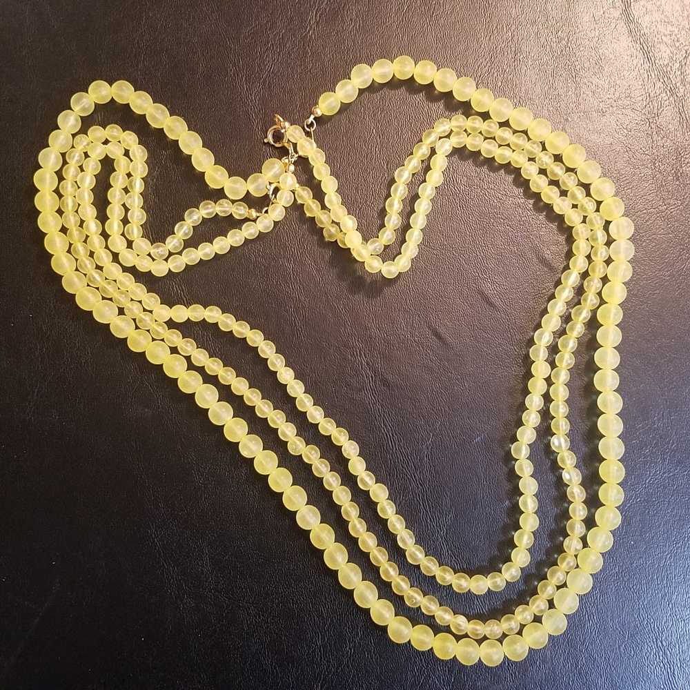 Lot of 3 Strands Yellow Plastic Beads